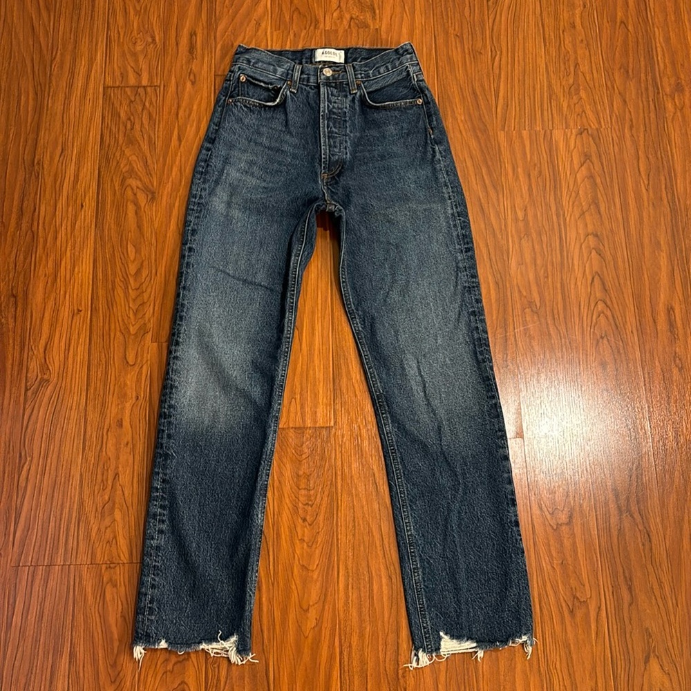 Agolde Straight Leg Jeans - Dark Blue